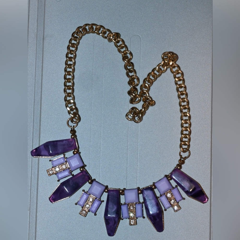 Purple and Gold Statement Necklace